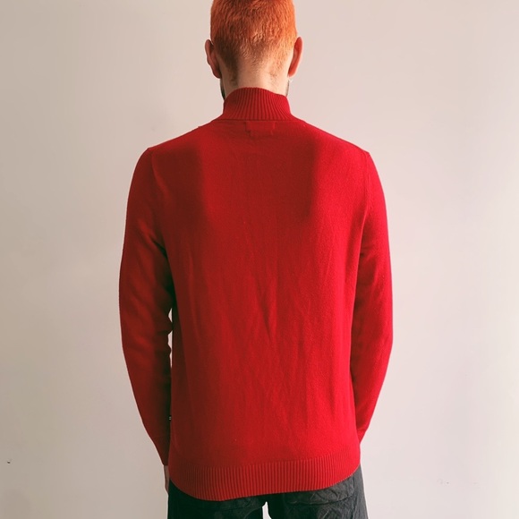 Nautica red jumper with zip up collar. - Picture 4 of 4